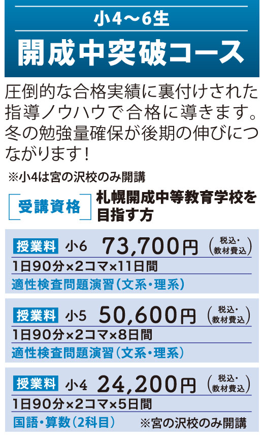 冬期講習2025 - 小4・小5・小6生対象「開成中突破コース」