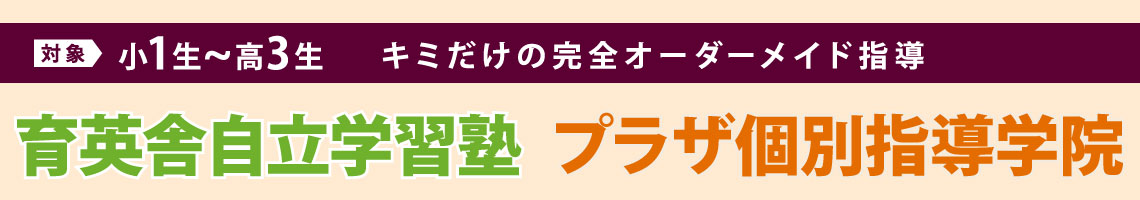 小1～高3生対象キミだけの完全オーダーメイドカリキュラム個別指導【育英舎自立学習塾・プラザ個別指導学院】